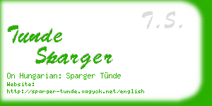 tunde sparger business card